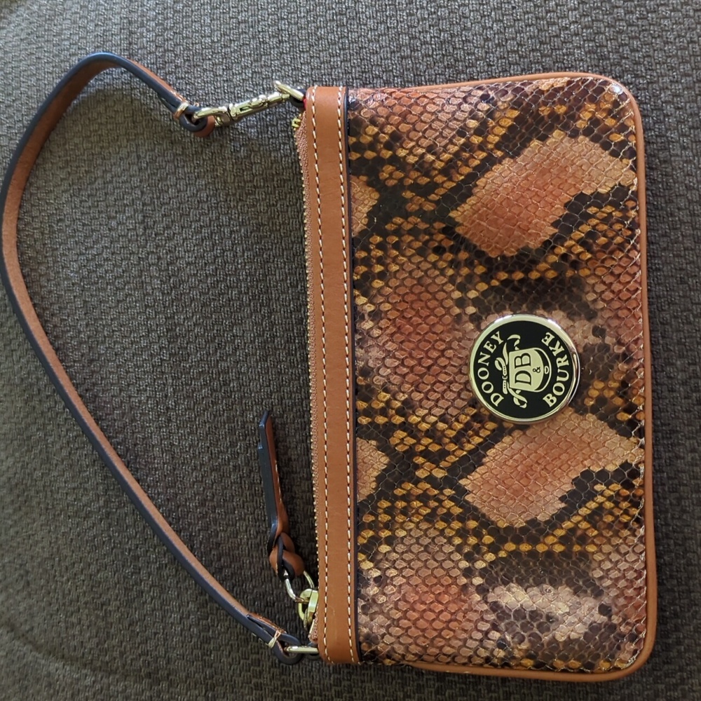 Dooney And Bourke Brown Python Wristlet - image 1